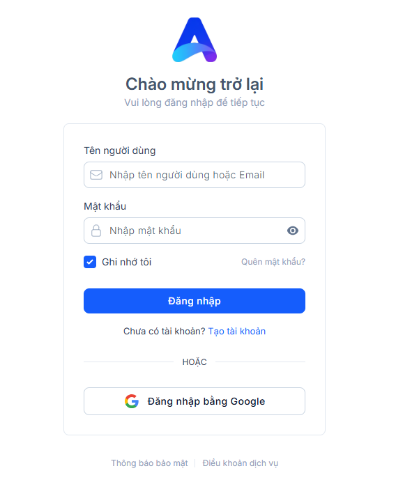 Màn hình đăng nhập