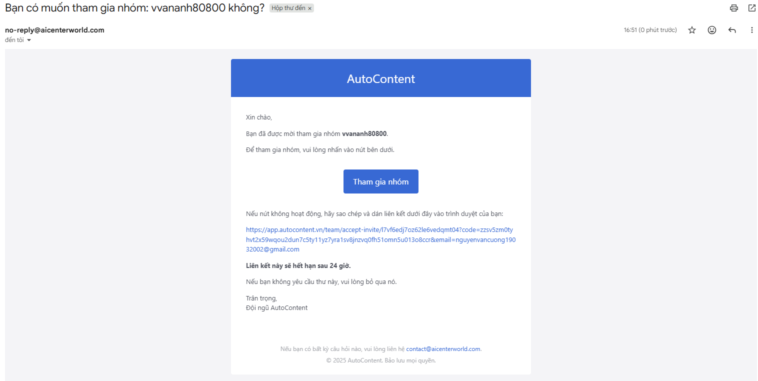 Xác nhận tham gia nhóm